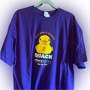 Quack fundraiser Purple  T-Shirt with Duck Print size 2XL 100% great condition